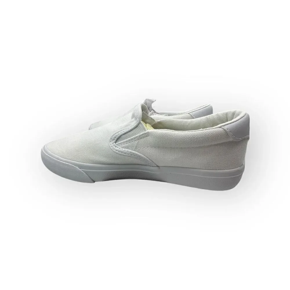 Lugz Womens Clipper Slip On Canvas Sneakers Shoes White Size 5.5M